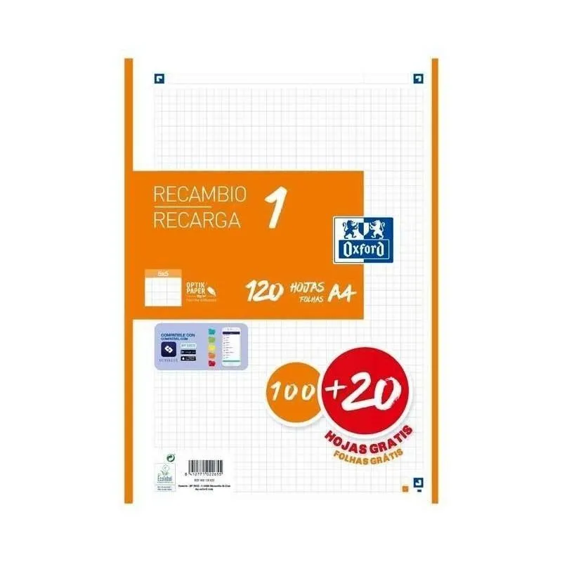 [100103017] RECAMBIO OXFORD COLOR 1 NARANJA CLARO CUADRO 5x5 MM.