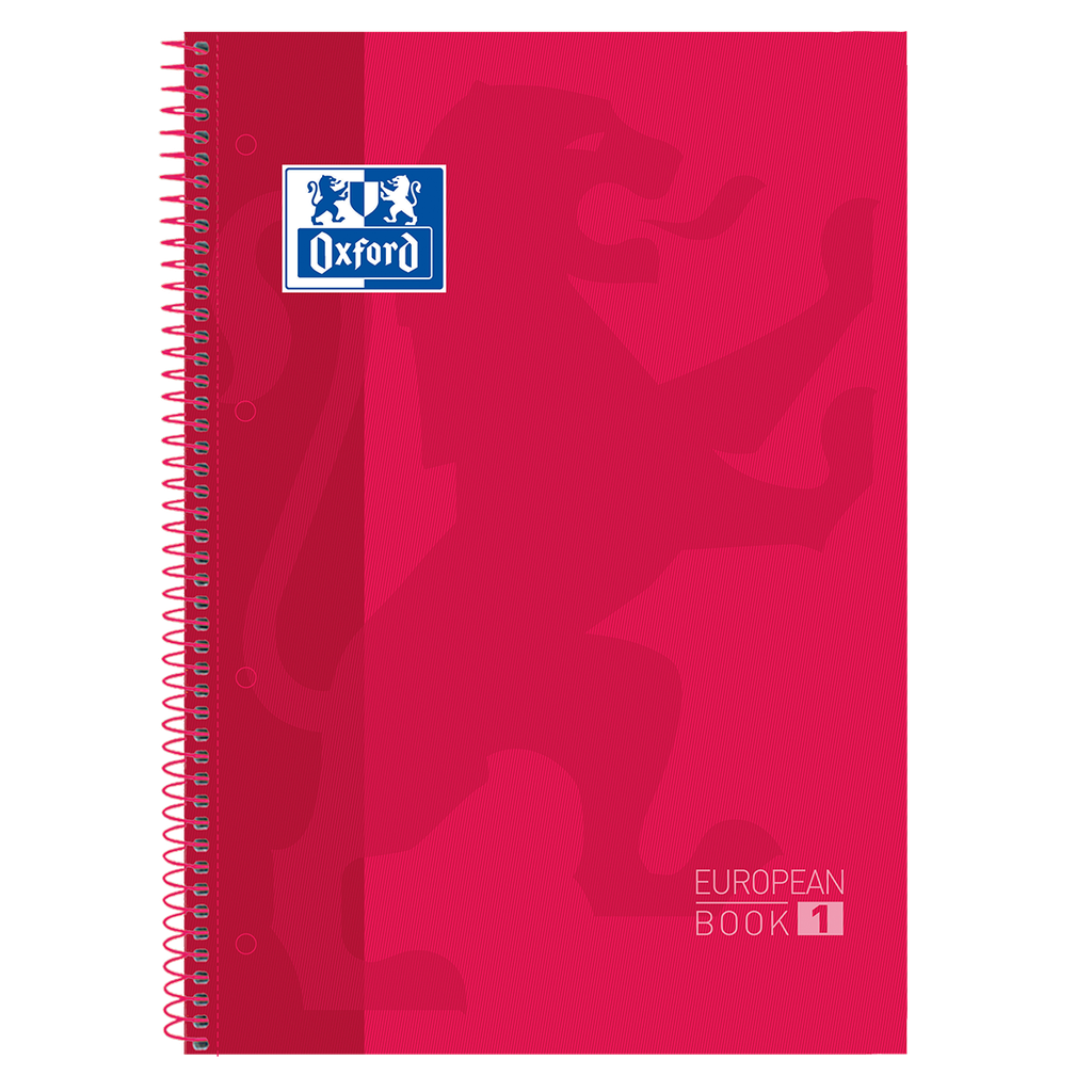 [100430198] CUADERNO OXFORD EUROPEAN BOOK 1 TAPA EXTRADURA ROJO CUADRO 5x5 MM.