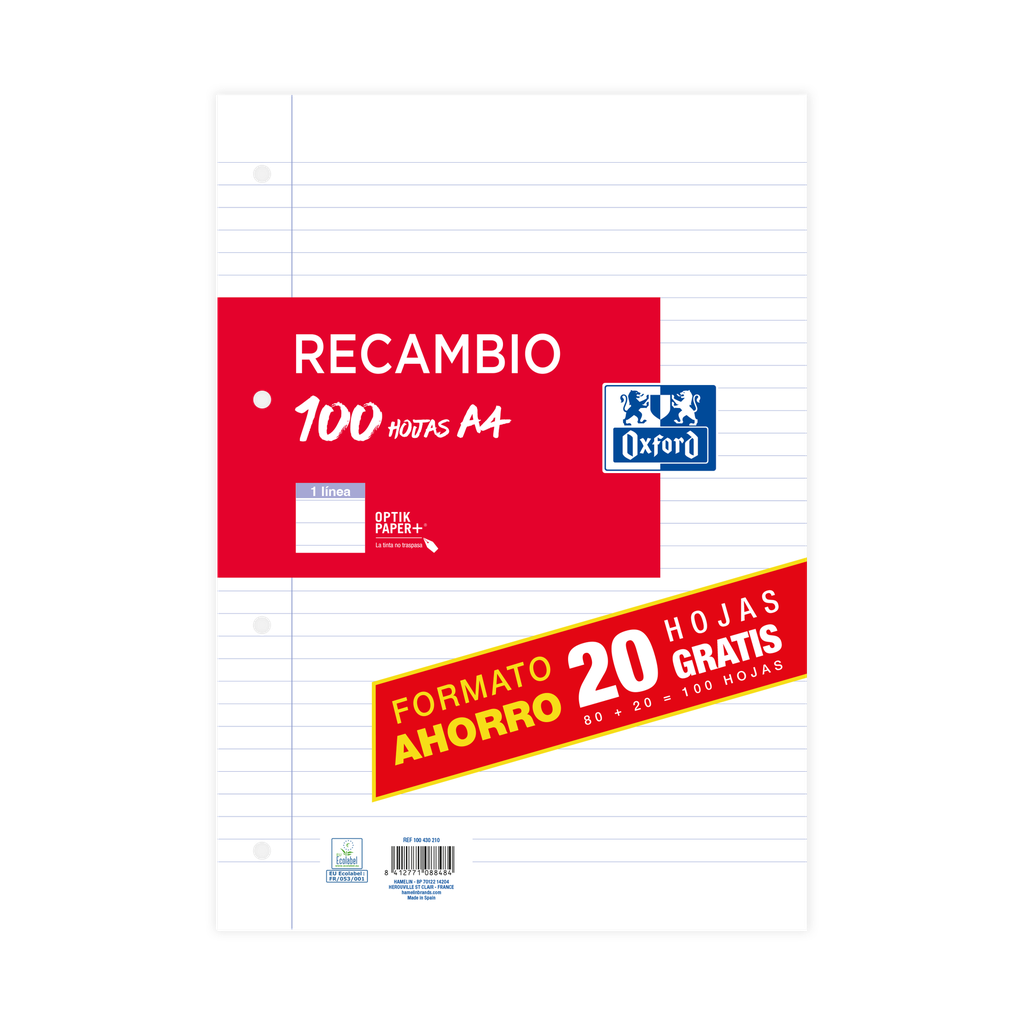 [100430210] RECAMBIO OXFORD 100H 90 GRS. 1 LINEA