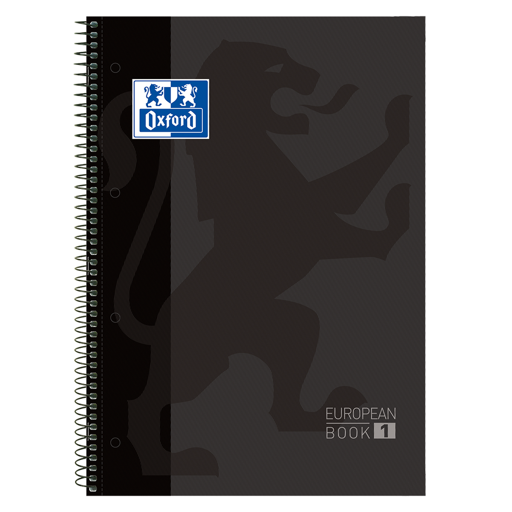 [100430269] CUADERNO OXFORD EUROPEAN BOOK 1 TAPA EXTRADURA NEGRO CUADRO 5x5 MM.