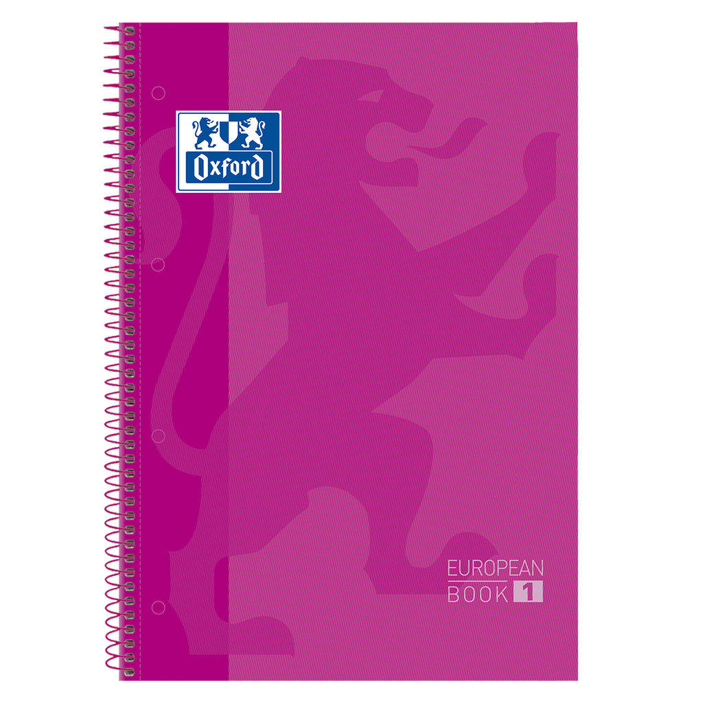[100430270] CUADERNO OXFORD EUROPEAN BOOK 1 TAPA EXTRADURA FUCSIA CUADRO 5x5 MM.