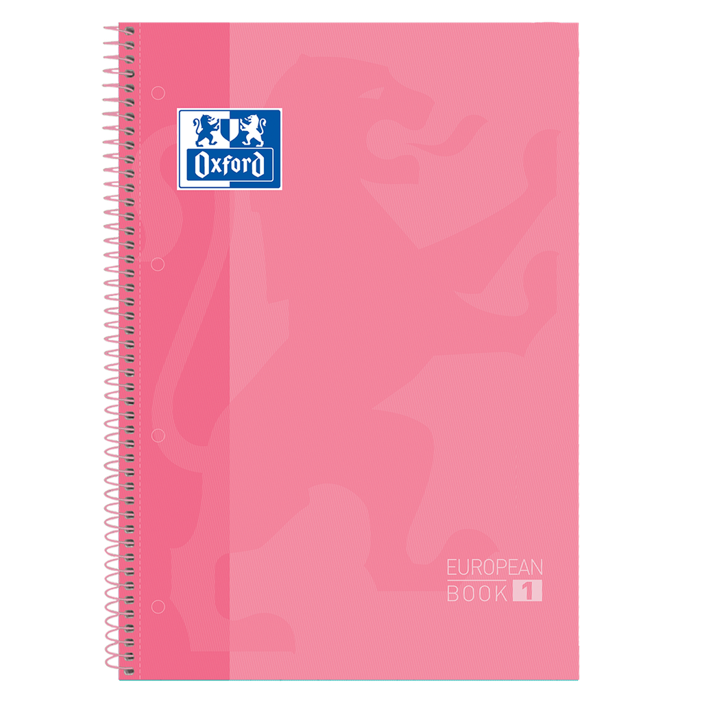 [400040984] CUADERNO OXFORD EUROPEAN BOOK 1 TAPA EXTRADURA ROSA CHICLE CUADRO 5x5 MM.