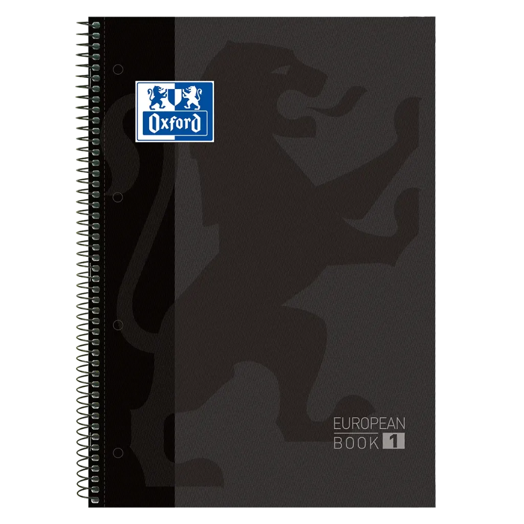 [400050189] CUADERNO OXFORD EUROPEAN BOOK 1 TAPA EXTRADURA NEGRO 1 LINEA