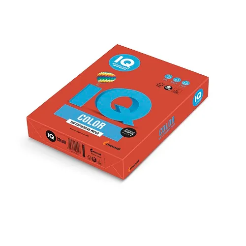 [A380CO] [A380CO] PAQUETE 500 HOJAS IQ COLOR ROJO CO44 A3 80G