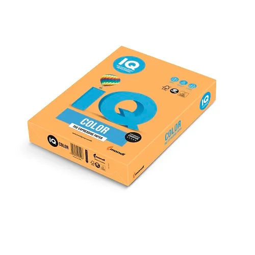 [A380NOR] PAQUETE 500 HOJAS IQ COLOR NEON NARANJA NEOOR A3 80G