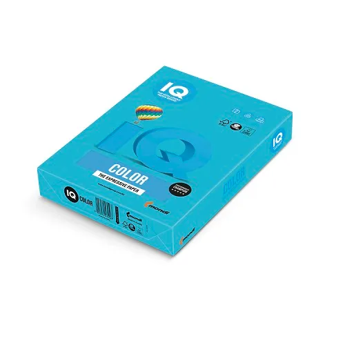 [A480AB] PAQUETE 500 HOJAS IQ COLOR AZUL MAR AB48 A4 80G