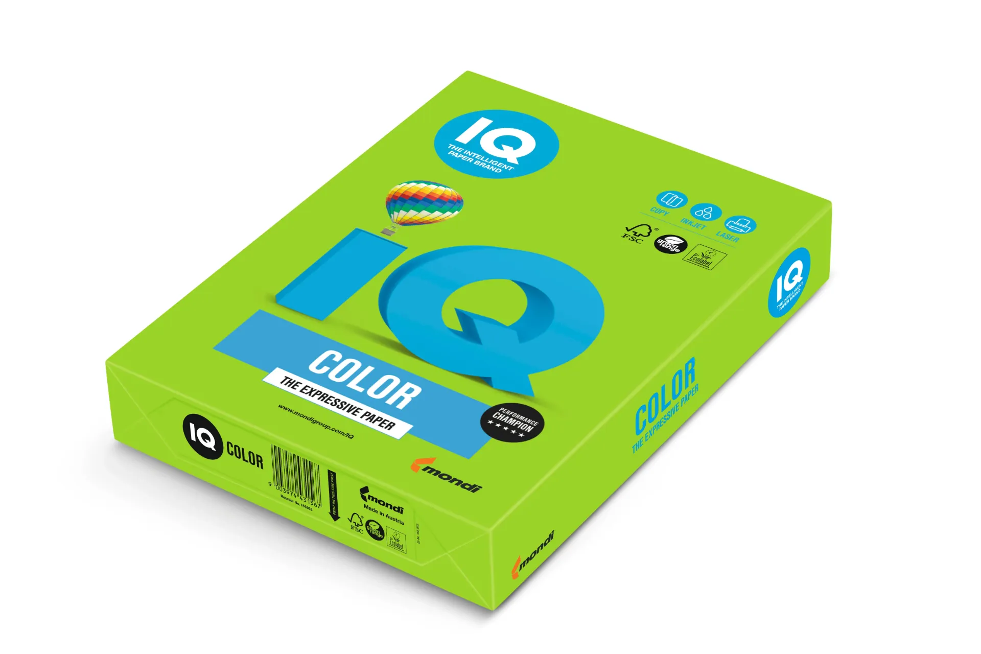 [A480MA] PAQUETE 500 HOJAS IQ COLOR VERDE PRIMAVERA MA42 A4 80G
