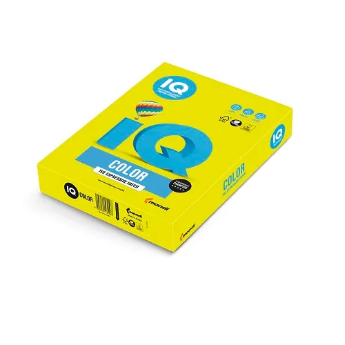 [A480NGB] PAQUETE 500 HOJAS IQ COLOR NEON AMARILLO NEOGB A4 80G