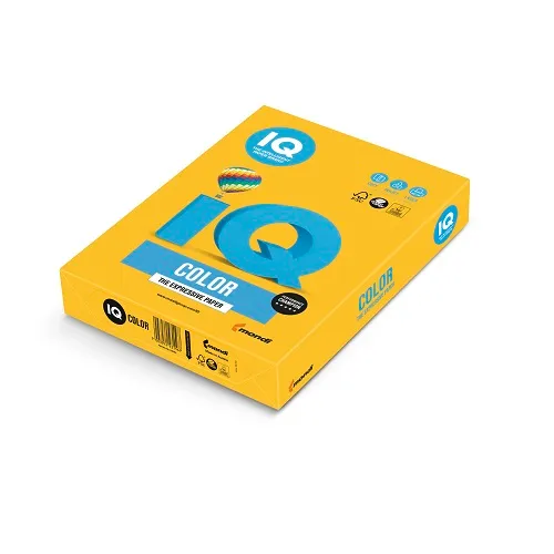 [A480SY] PAQUETE 500 HOJAS IQ COLOR AMARILLO SOL SY40 A4 80G