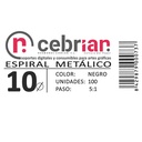 [ESPI10] CAJA 200U ESPIRAL METAL 10 MM NEGRO PASO 5:1