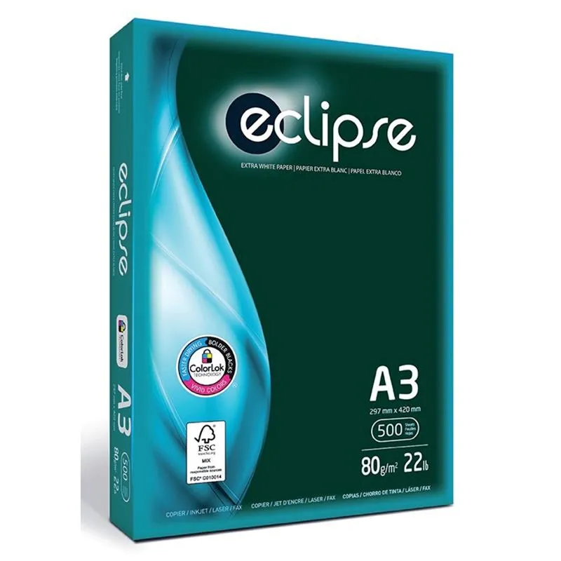 [ECLIPSE80A3] [800005] PAQUETE 500 HOJAS A3 80g REPORT o ECLIPSE
