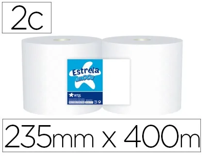 [900404] PACK DE 2 BOBINAS INDUSTRIALES DE PAPEL SECAMANOS 2 C 235 MM X 400M