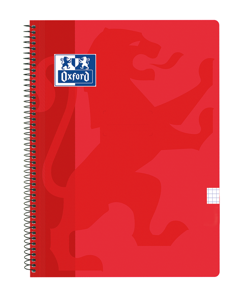 [400079660] CUADERNO OXFORD TAPA PLASTICO 80H CUADRO 4X4 FOLIO ROJO