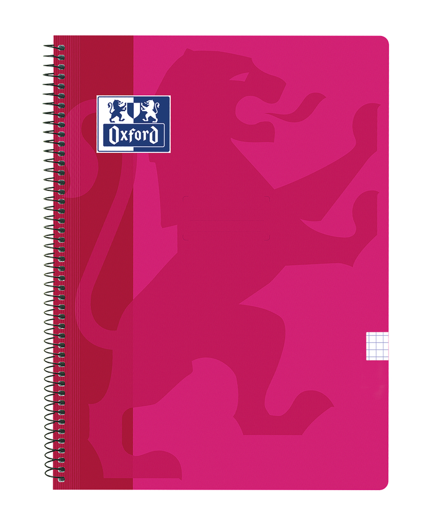 [400079664] CUADERNO OXFORD TAPA PLASTICO 80H CUADRO 4X4 FOLIO ROSA