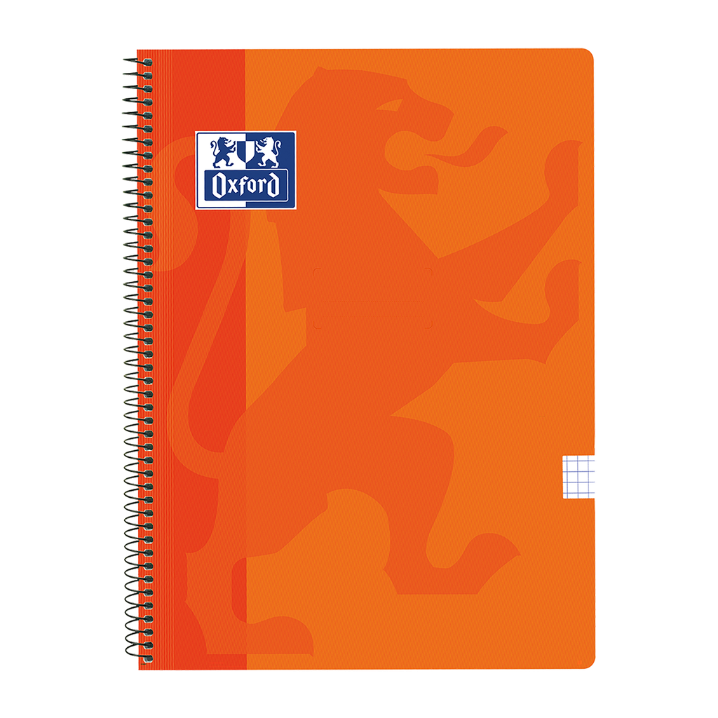 [400079665] CUADERNO OXFORD TAPA PLASTICO 80H CUADRO 4X4 FOLIO NARANJA