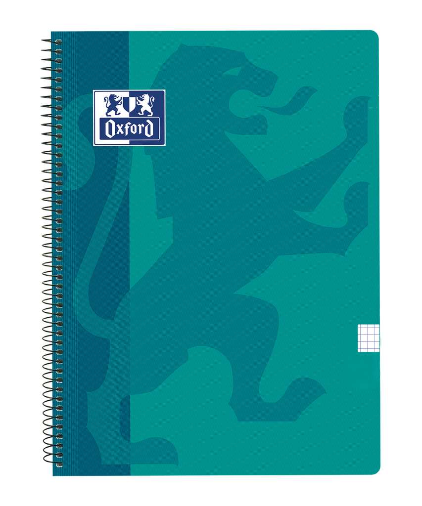 [400079662] CUADERNO OXFORD TAPA PLASTICO 80H CUADRO 4X4 FOLIO VERDE MENTA