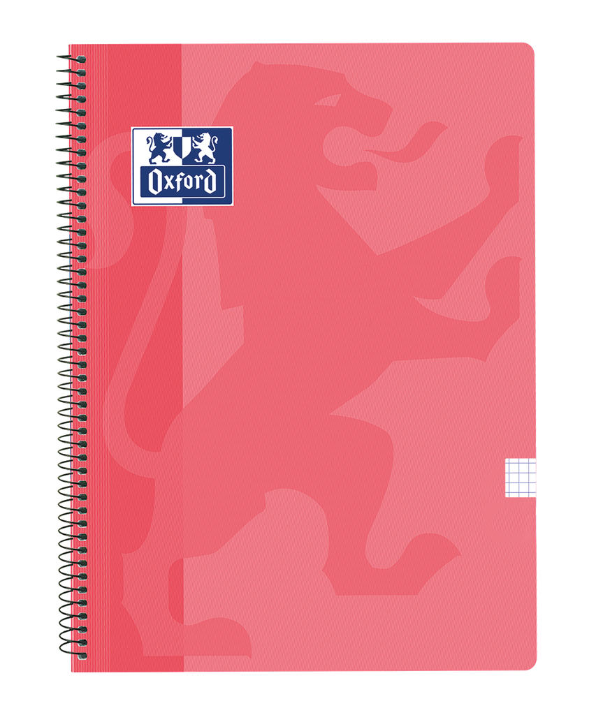 [400106964] CUADERNO OXFORD TAPA PLASTICO 80H CUADRO 4X4 FOLIO CORAL