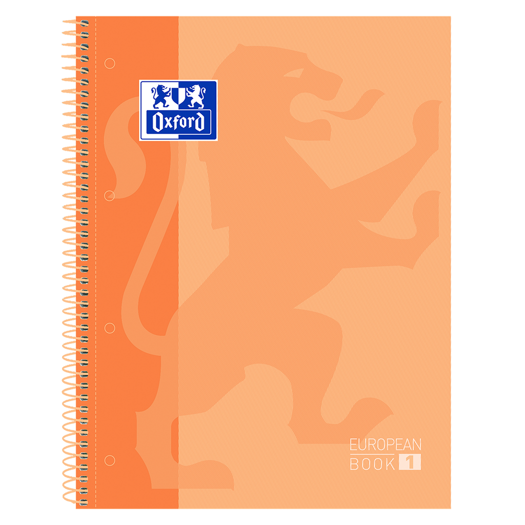 [400119096] CUADERNO OXFORD EUROPEAN BOOK 1 TAPA EXTRADURA MELOCOTON CUADRO 5x5 MM.