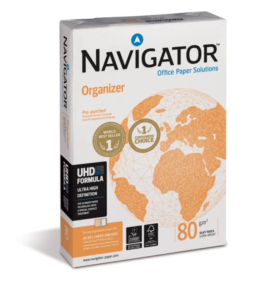 [NAVIGA804T] PAQUETE 500 HOJAS A4 80G NAVIGATOR ORGANIZER 4 TALADROS