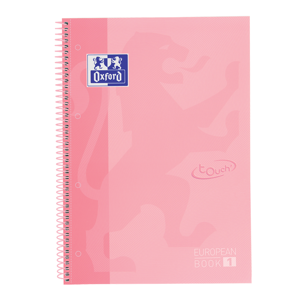 [400117272] CUADERNO OXFORD SOFT TOUCH A4+ EUROPEAN BOOK 1 80 H. 5x5 MM. FLAMINGO PASTEL