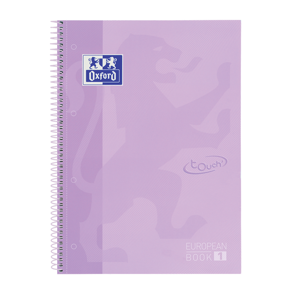[400117273] CUADERNO OXFORD SOFT TOUCH A4+ EUROPEAN BOOK 1 80 H. 5x5 MM. LAVANDA PASTEL