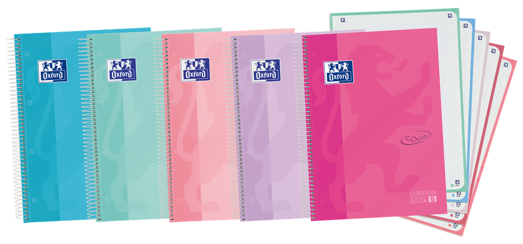 [400133562] CUADERNO OXFORD SOFT TOUCH A4+ EUROPEAN BOOK 5 120 H. 5x5 MM. TENDENCIA