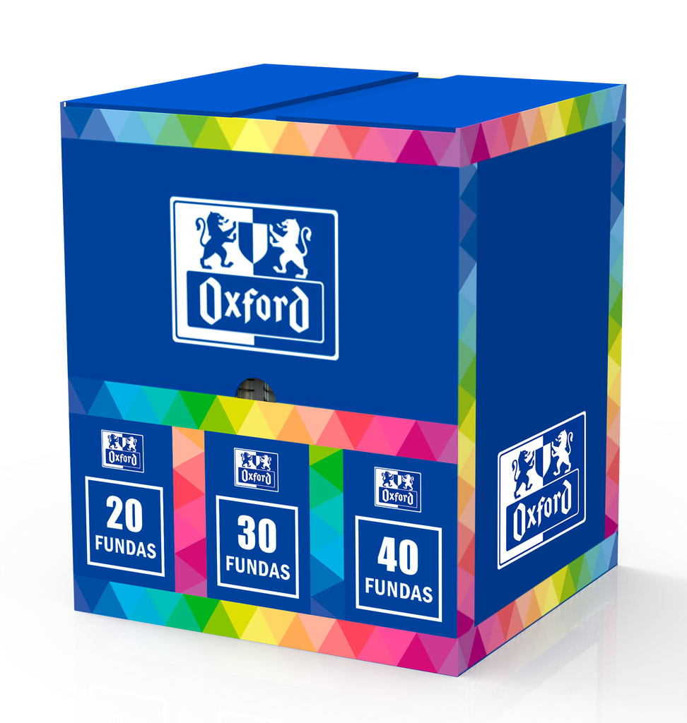 [400199476] EXPOSITOR SOBREMESA DE CARPETAS CON FUNAS LIVE&GO OXFORD 8U DE 20 FUNDAS, 8U DE 30 FUNDAS Y 4U DE 40 FUNDAS SURTIDAS