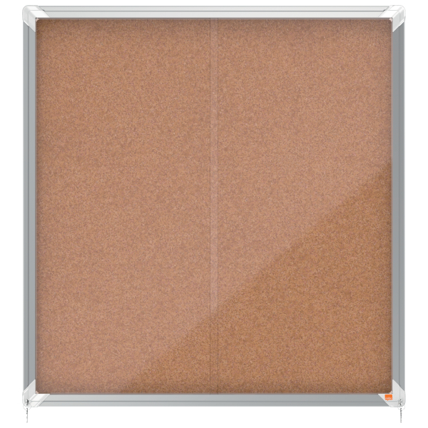 [1902574] [1902574] Vitrina de interior Nobo para 12 hojas A4 con superficie de corcho y puerta deslizante