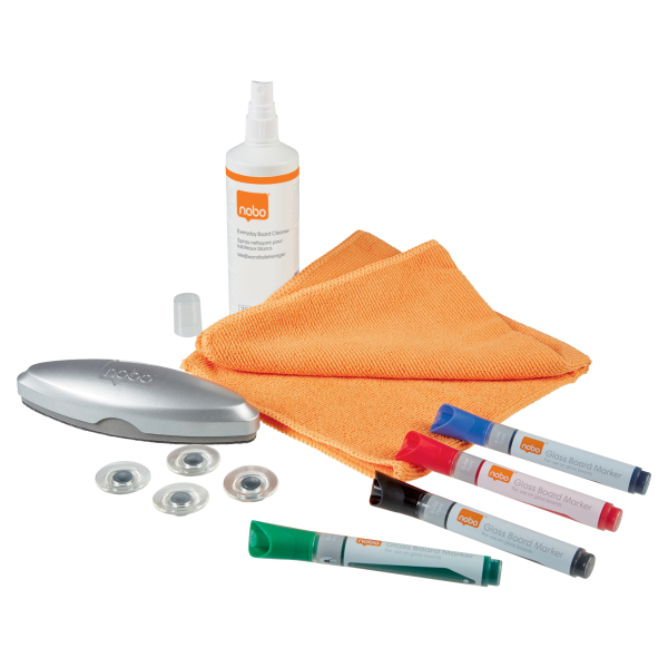 [1905330] [1905330] Kit de iniciación para pizarra blanca Glass Nobo