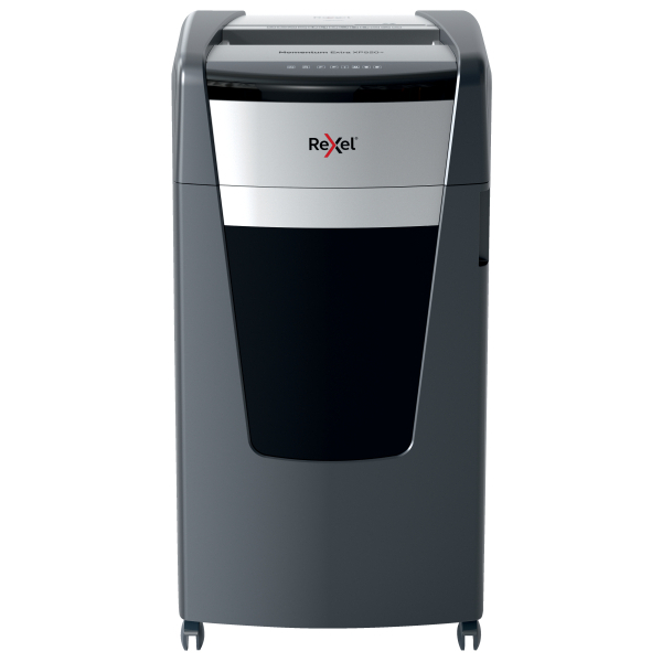 [2021520MEU] [2021520MEU] Rexel Momentum Extra XP520+ Destructora de papel de micro corte sin atascos, negro/plata