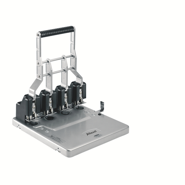 [2101235] [2101235] Taladro gran capacidad de 4 punzones Rexel HD4150 capacidad 150 hojas, plata/ negro