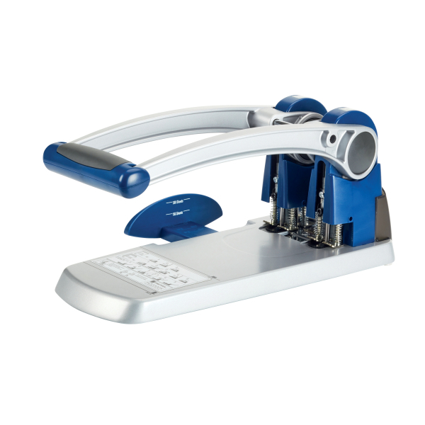 [2101521] [2101521] Taladro gran capacidad de 2 punzones Rexel HD2300X capacidad 300 hojas, plata/ azul
