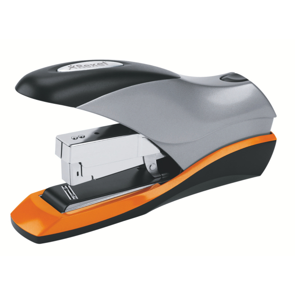 [2102359] [2102359] Grapadora gran capacidad sin esfuerzo y grapado plano Rexel Optima 70 capacidad 70 hojas, gris/ naranja